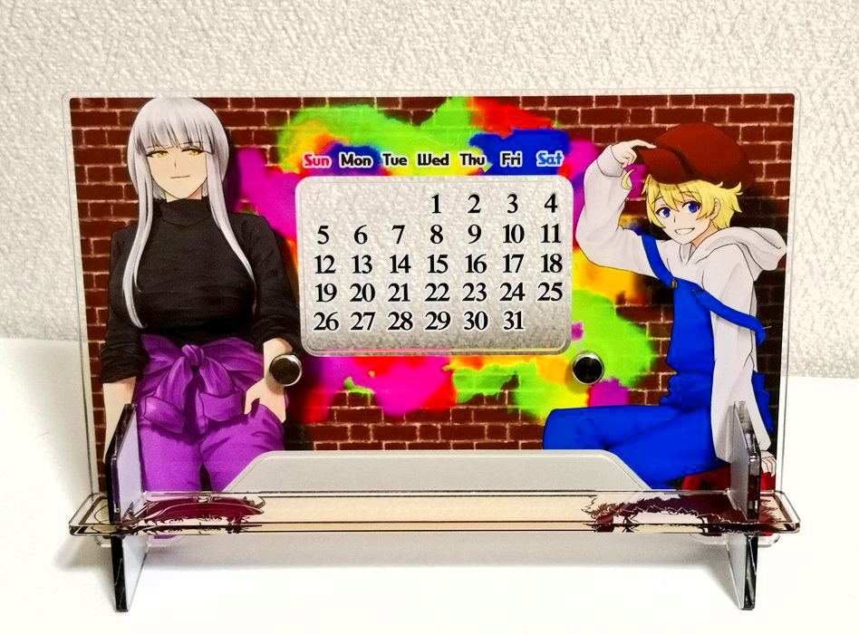 アクリル製万年卓上カレンダー