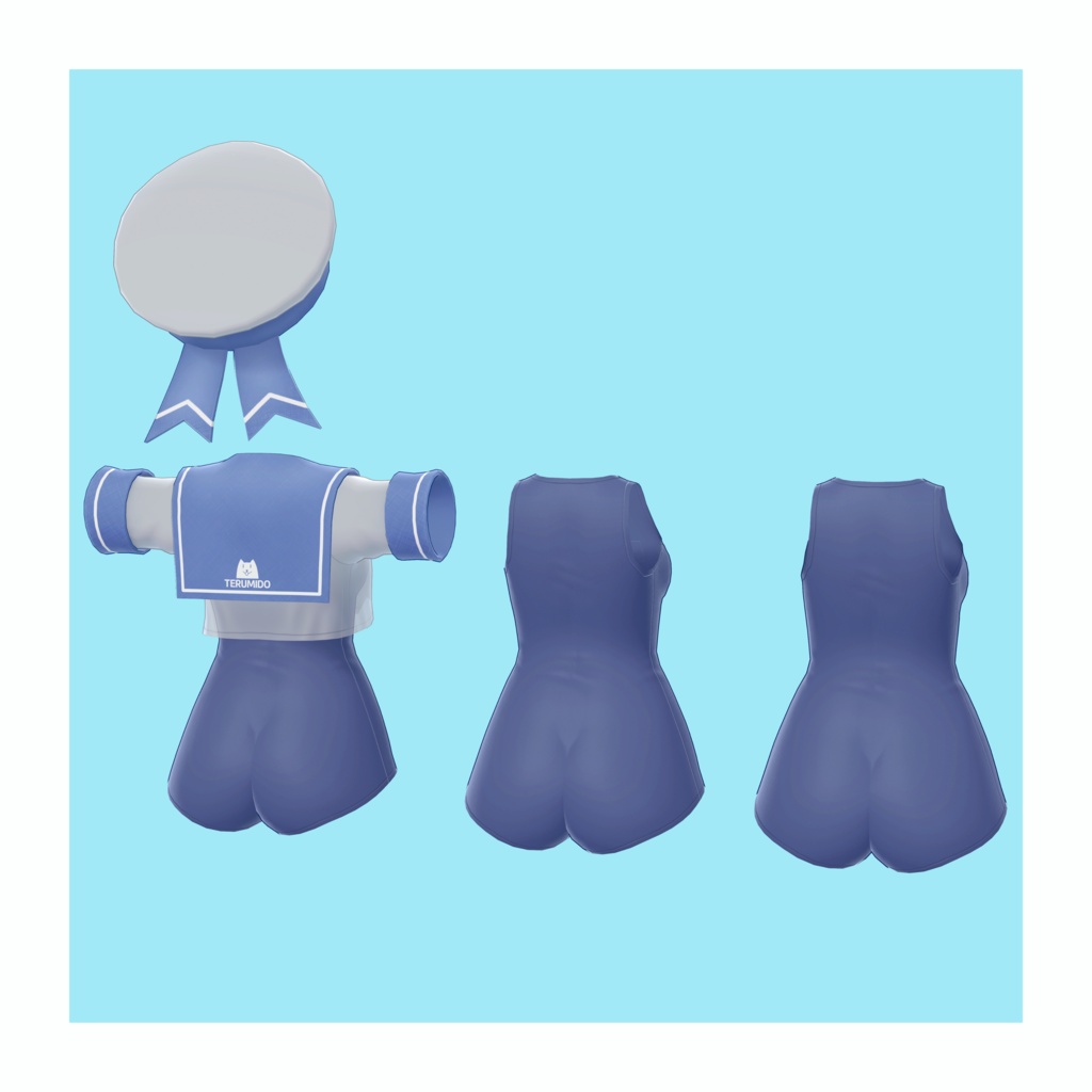 VRchatアバター用衣装モデル スク水マリンセーラー Soleil de Juillet