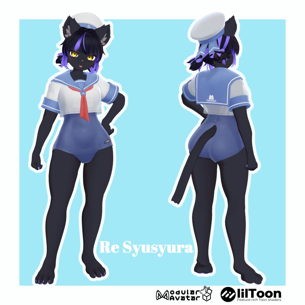 VRchatアバター用衣装モデル スク水マリンセーラー Soleil de Juillet