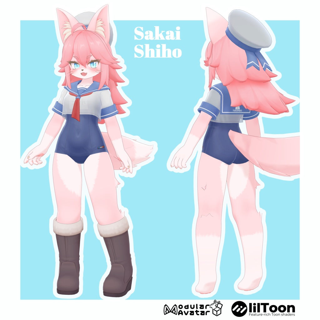 VRchatアバター用衣装モデル スク水マリンセーラー Soleil de Juillet