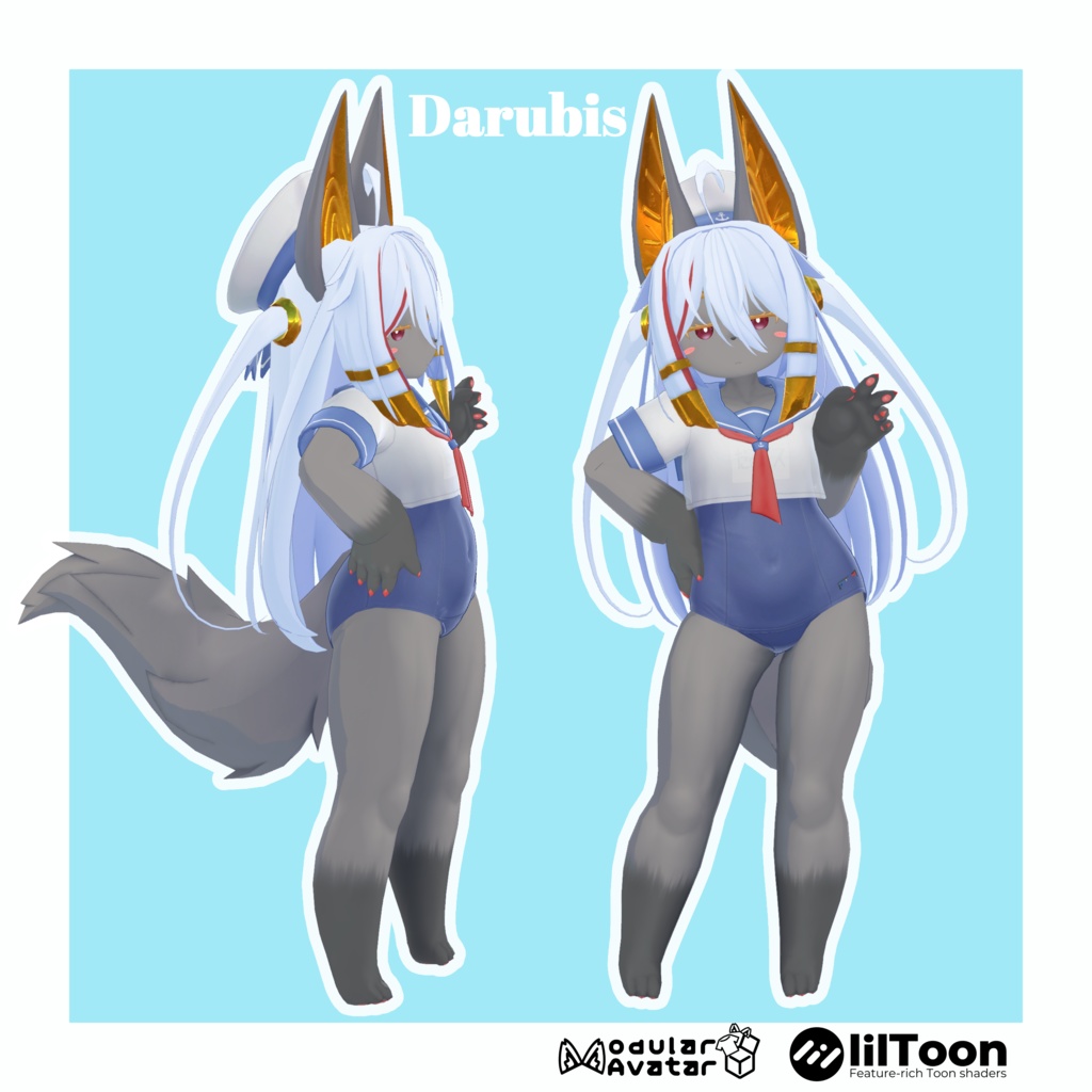 VRchatアバター用衣装モデル スク水マリンセーラー Soleil de Juillet