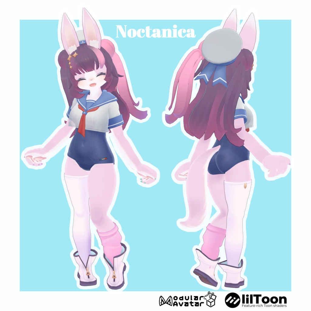 VRchatアバター用衣装モデル スク水マリンセーラー Soleil de Juillet