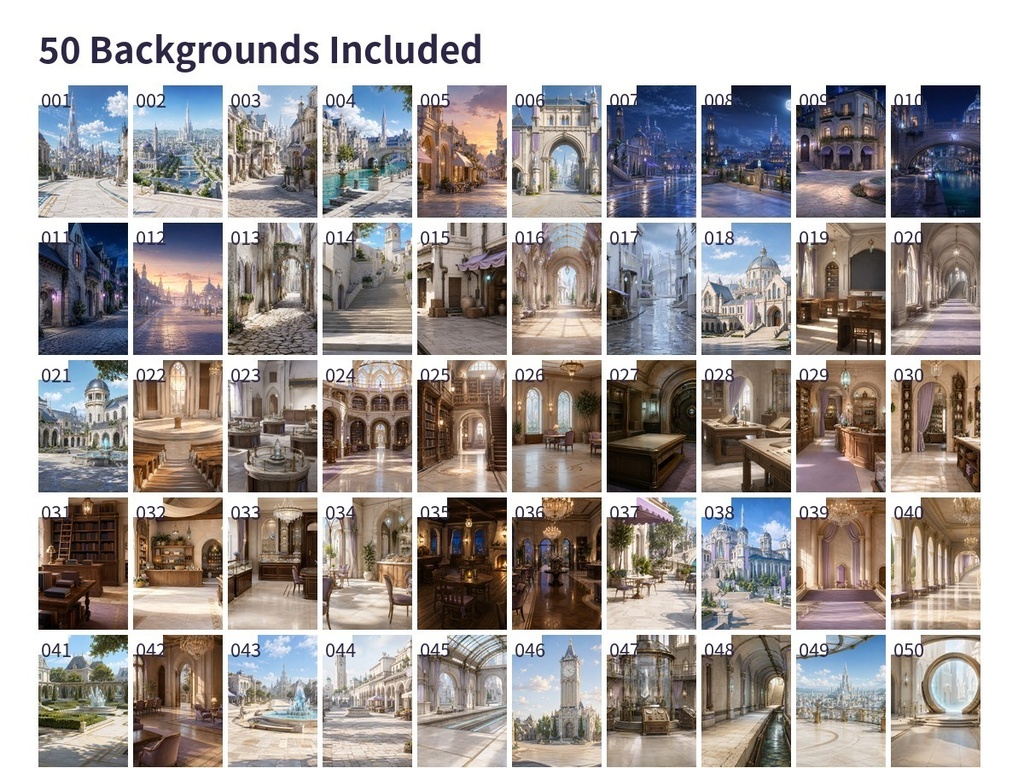 【背景素材50枚】幻想都市|Enchanted City - Fantasy Backgrounds