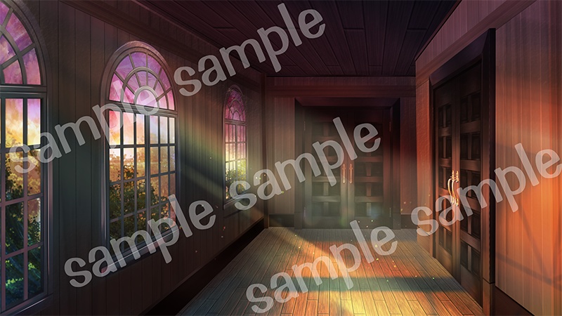 背景素材「教会の廊下」