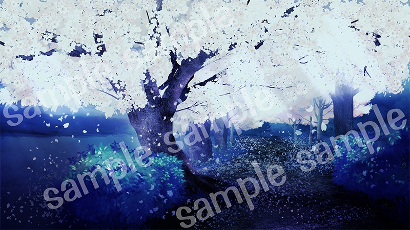 背景素材「桜道」