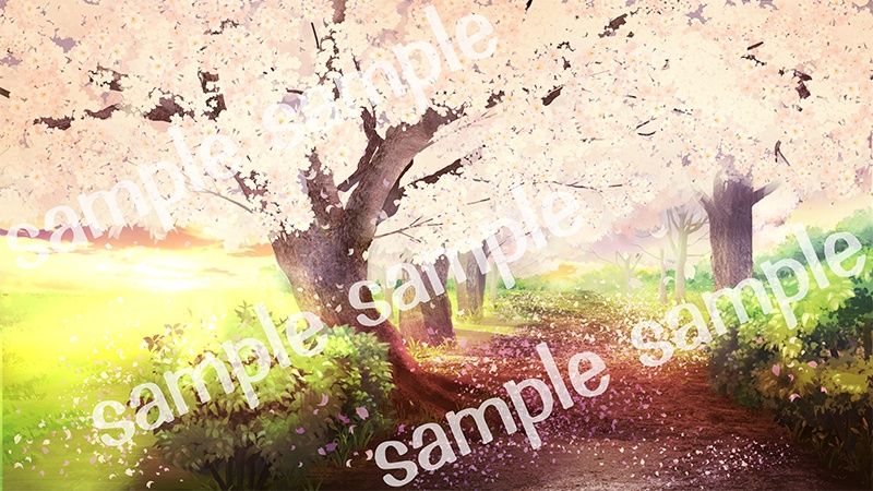 背景素材「桜道」