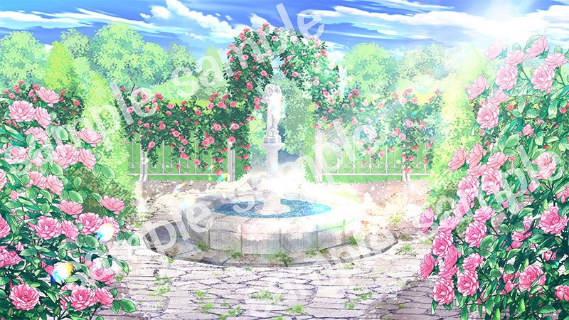 背景素材「天使のいる中庭」