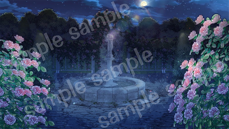 背景素材「天使のいる中庭」