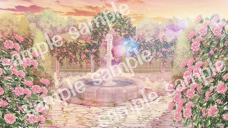 背景素材「天使のいる中庭」