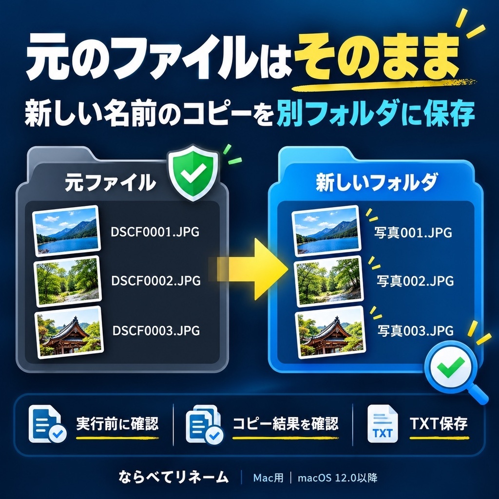 ならべてリネーム|Mac用ファイル名一括変更アプリ