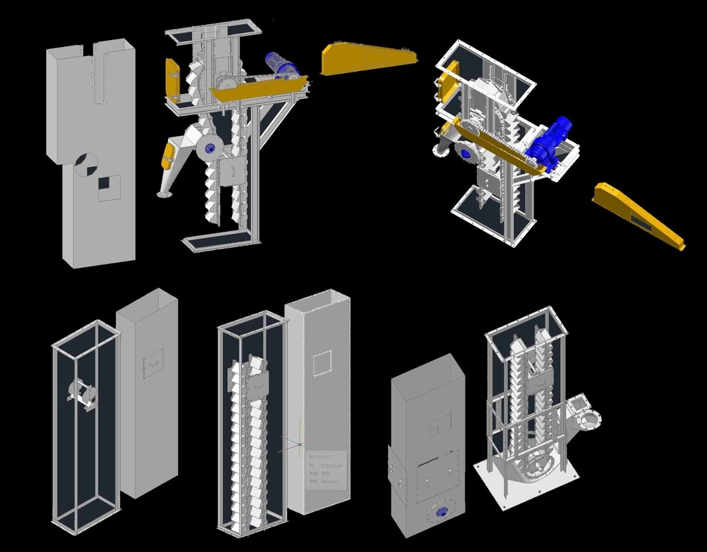 AUTOCAD 3D DATA バケットコンベヤ　データーです。