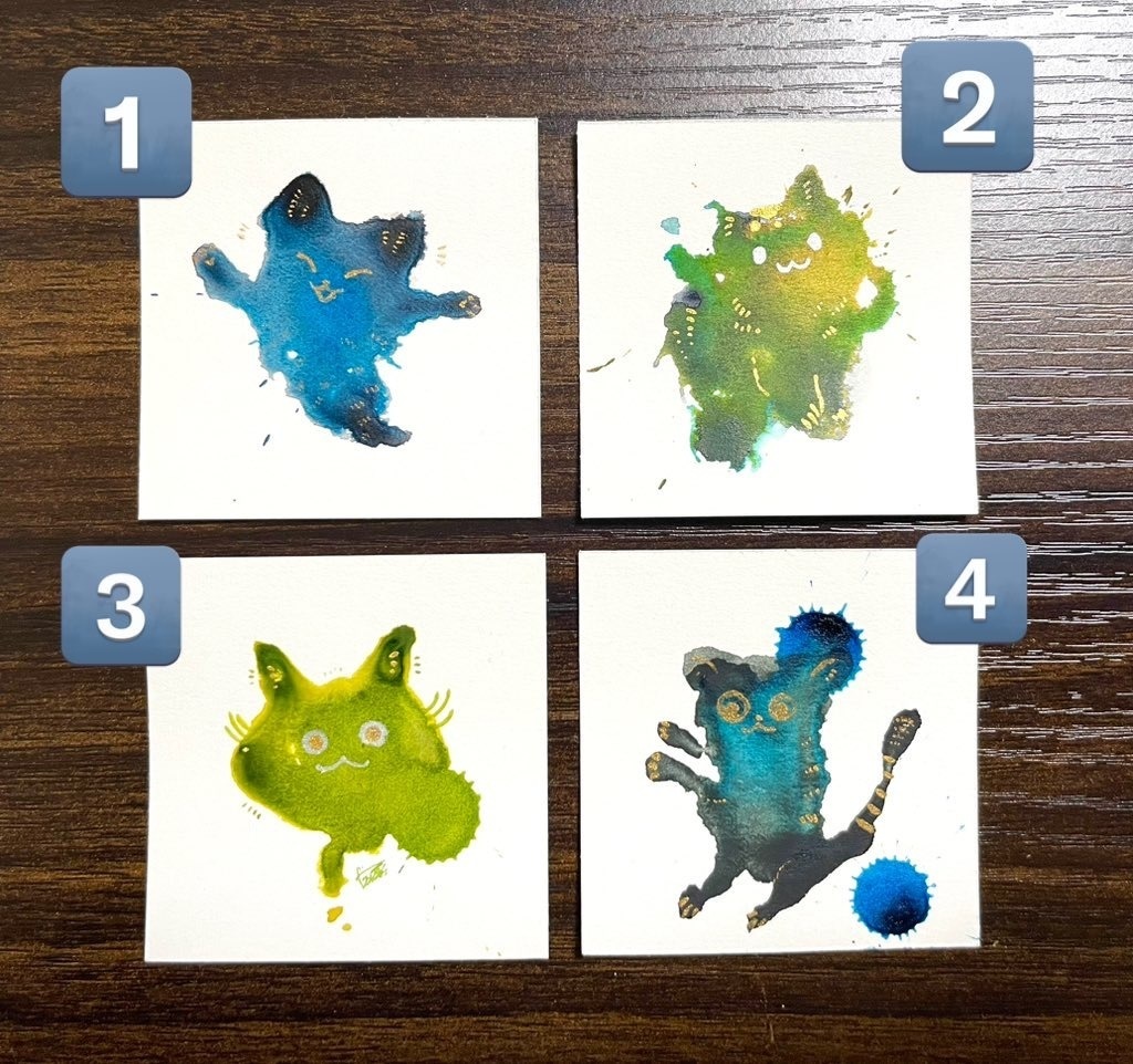 ②猫の絵ミニ原画