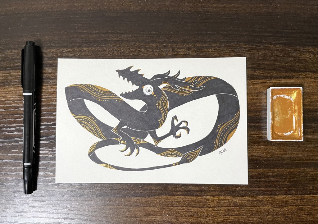 黒金のイラスト🐉