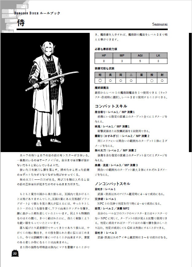 LARP用ルールブック「ダンジョンダイバーver2」実本版(PDF版付属)