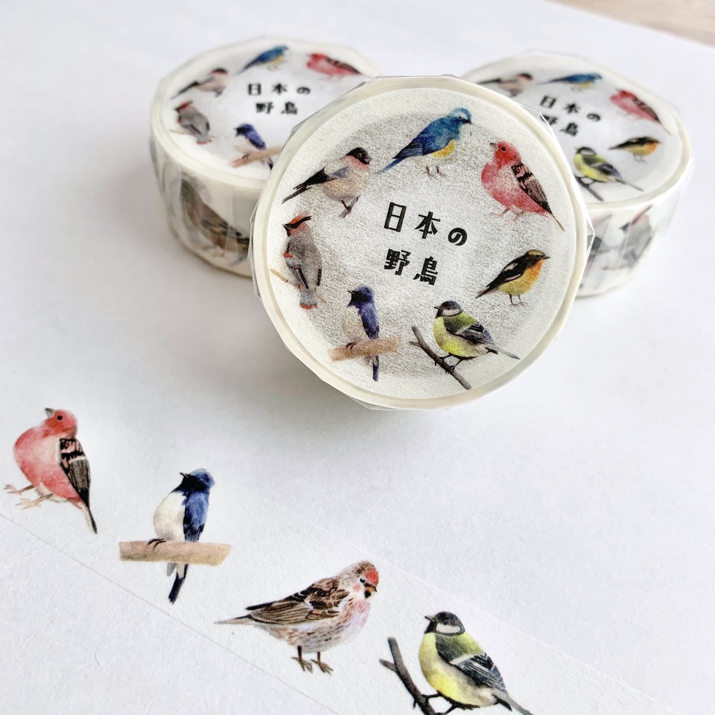 日本の野鳥マスキングテープ