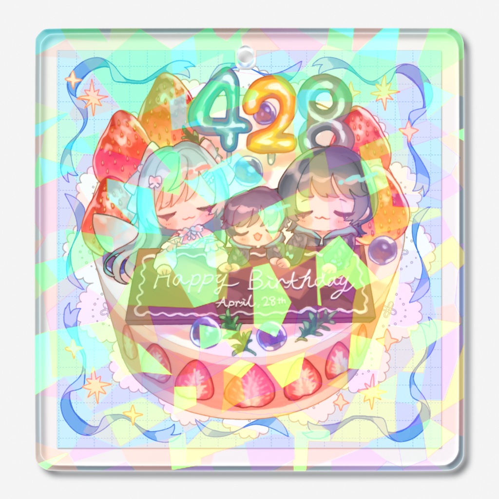 にとてと：ホログラムアクリルキーホルダー