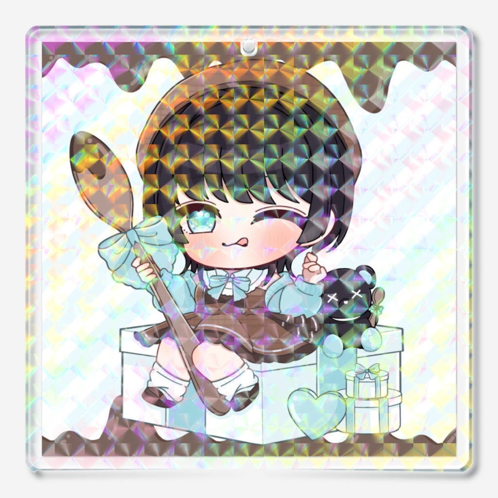 夜艶てと　バレンタインホログラムアクリルキーホルダー