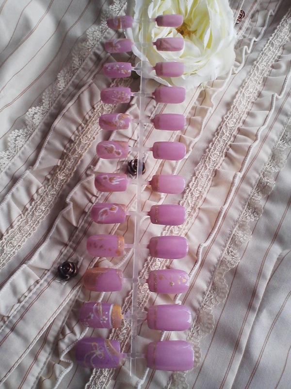 【sale】藤色金魚ネイル/12size*2【試作】刀剣乱舞・長谷部イメージ