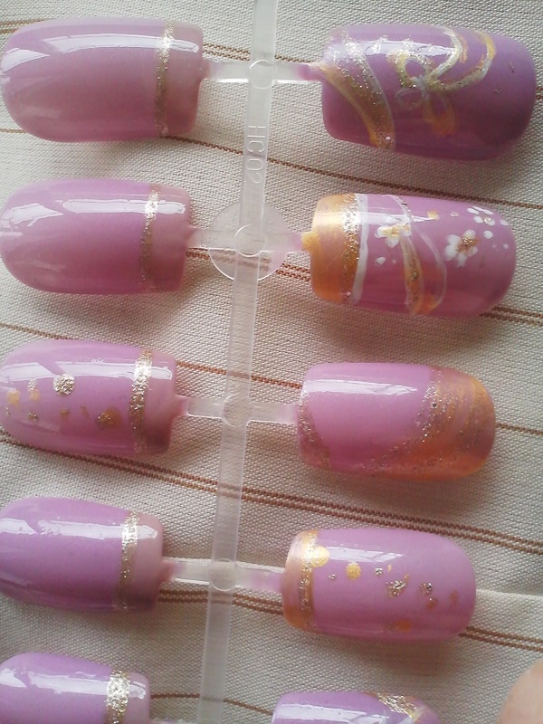 【sale】藤色金魚ネイル/12size*2【試作】刀剣乱舞・長谷部イメージ