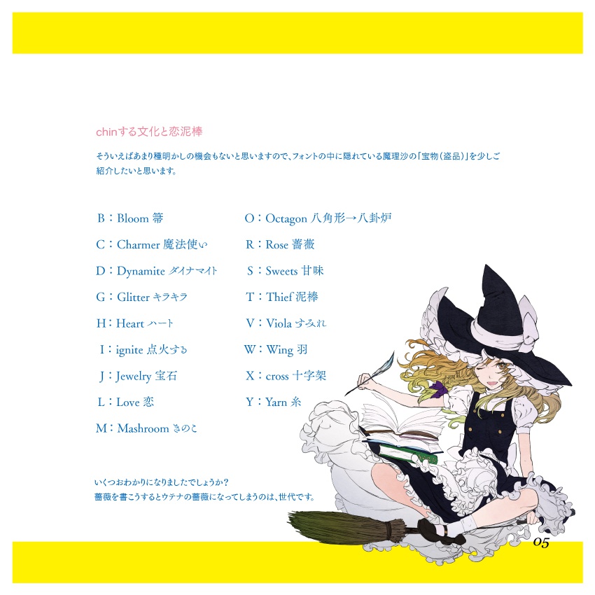 TOHO FONT PROJECT Vol.2.5 霧雨魔理沙