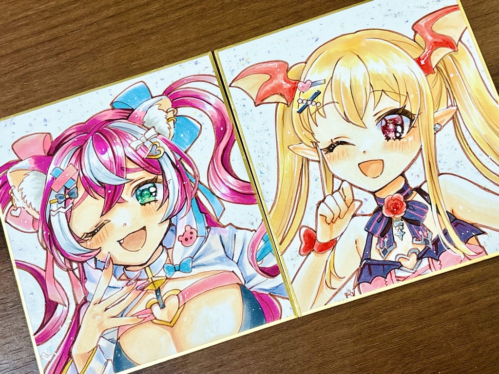 フブキ(サマー)・ヴァンピィ(サマー)色紙