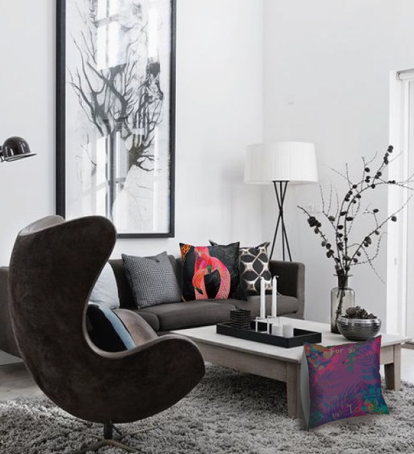 フラミンゴのクッションカバー