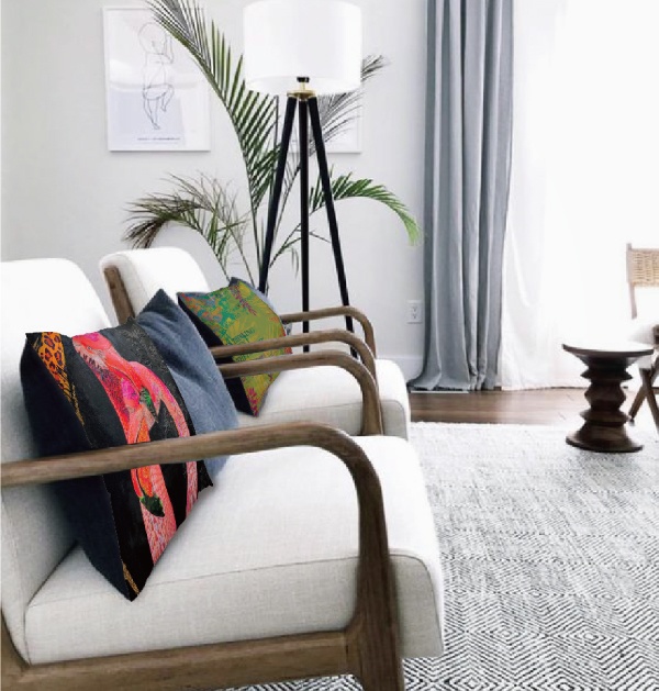 フラミンゴのクッションカバー