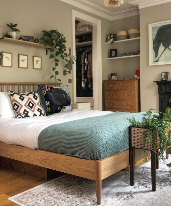 クロヒョウのクッションカバー