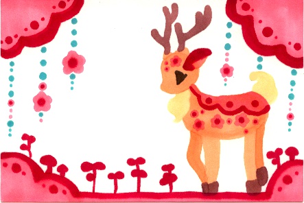 ポストカード／バンビ(pink)