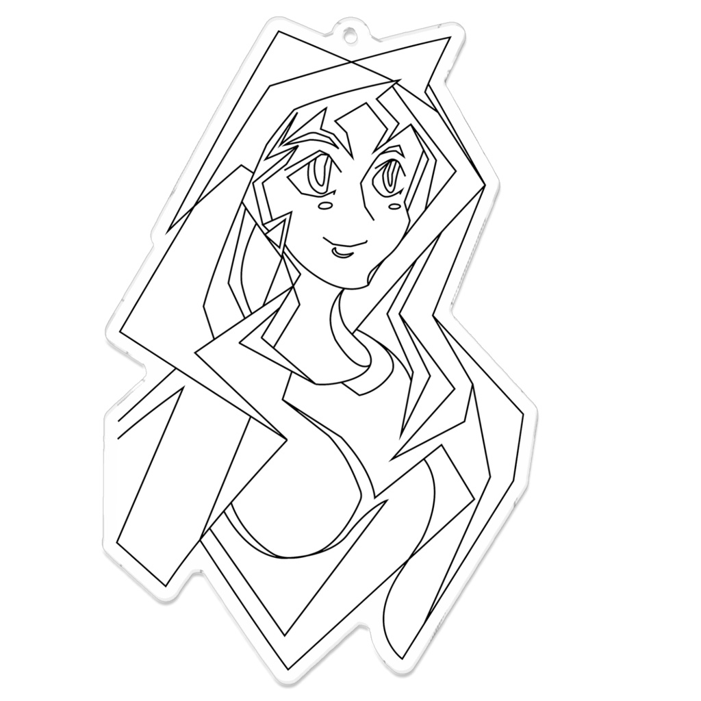 胸像線画アクキー