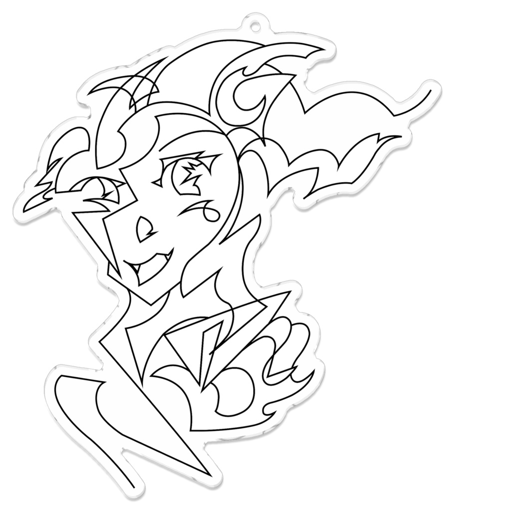 ねこのこ線画アクキー