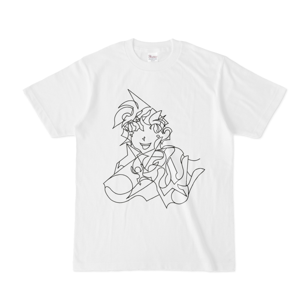 人形ペンダント線画Tシャツ