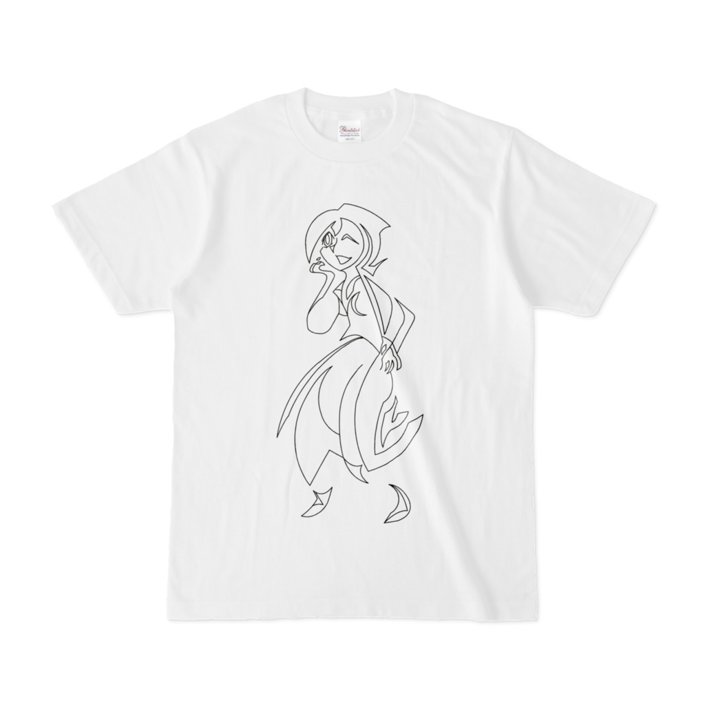 踊り子の笑顔線画Tシャツ