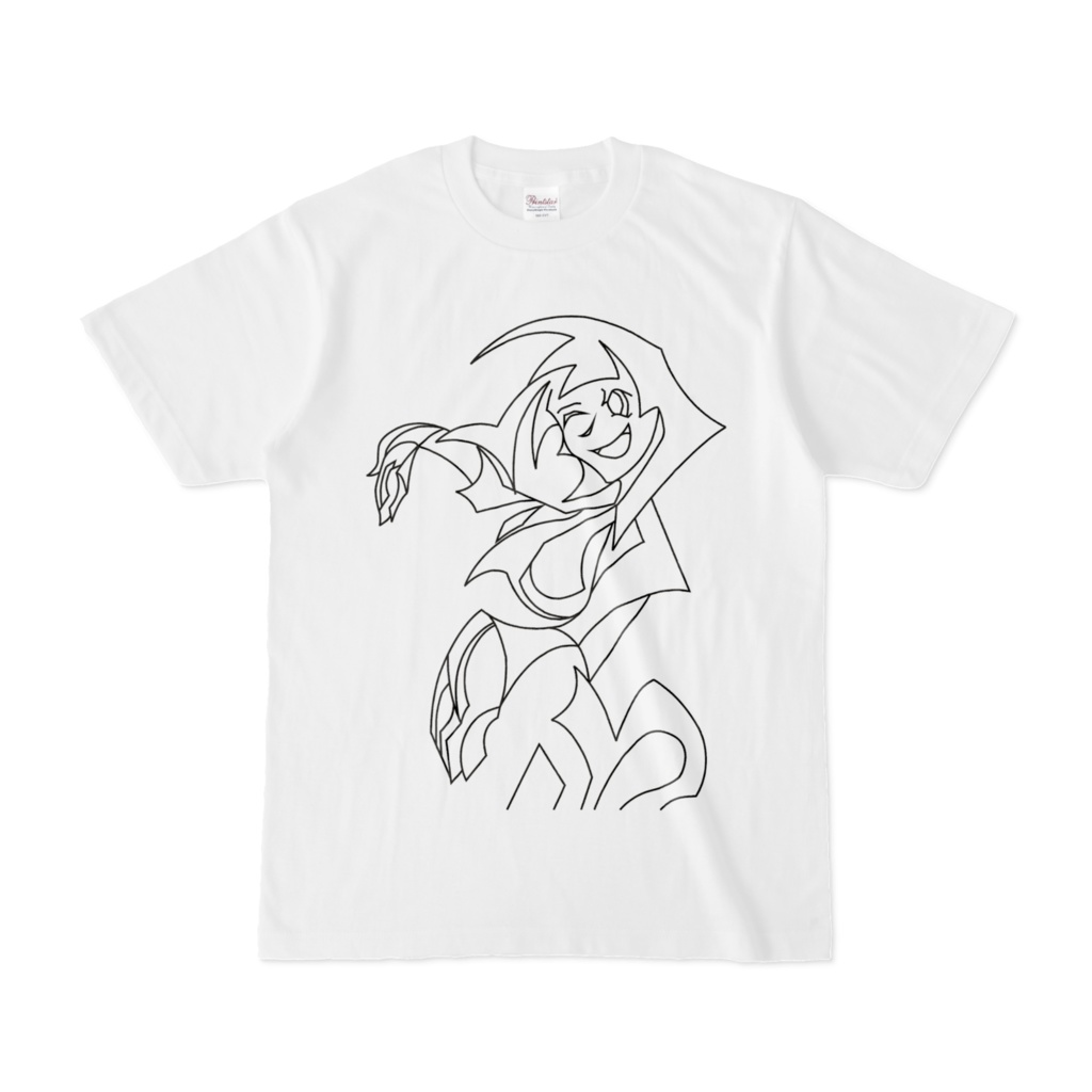 両手を広げて線画Tシャツ