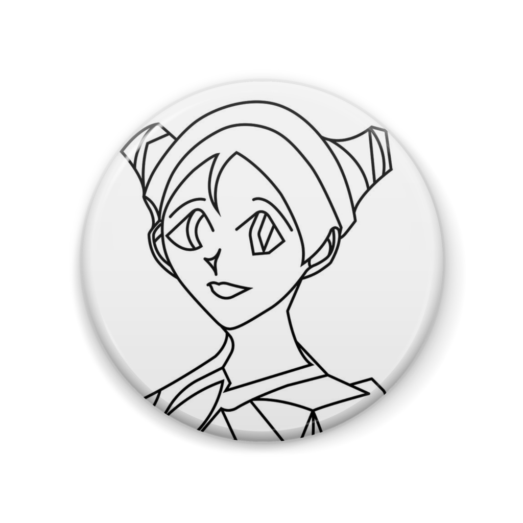 9月線画缶バッジ