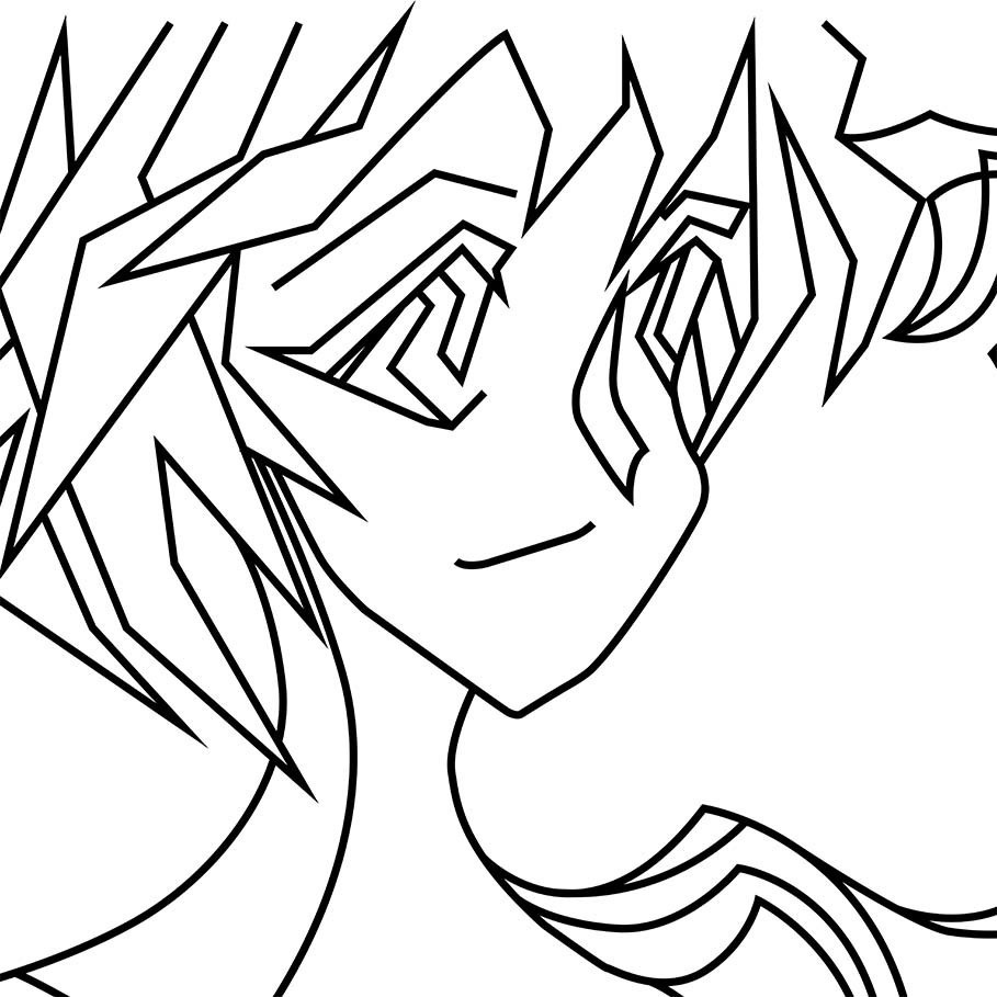 遠くを見る線画缶バッジ