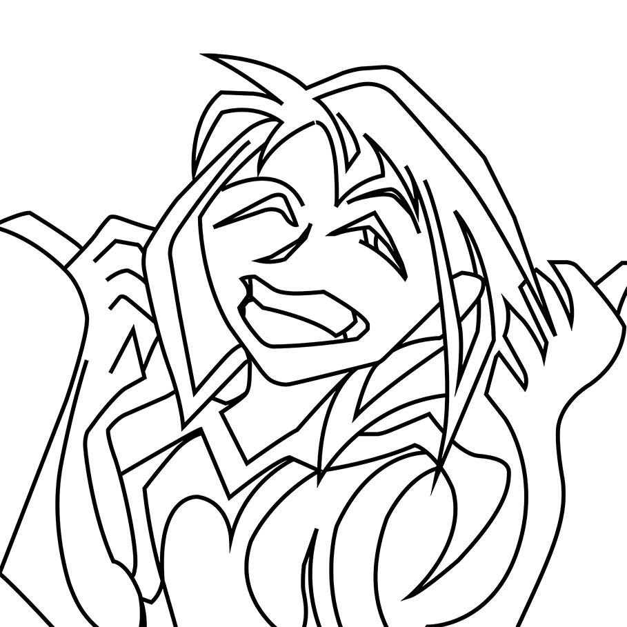 白い歯線画缶バッジ