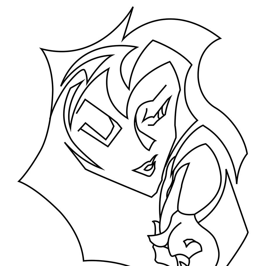 片目をつむって線画缶バッジ