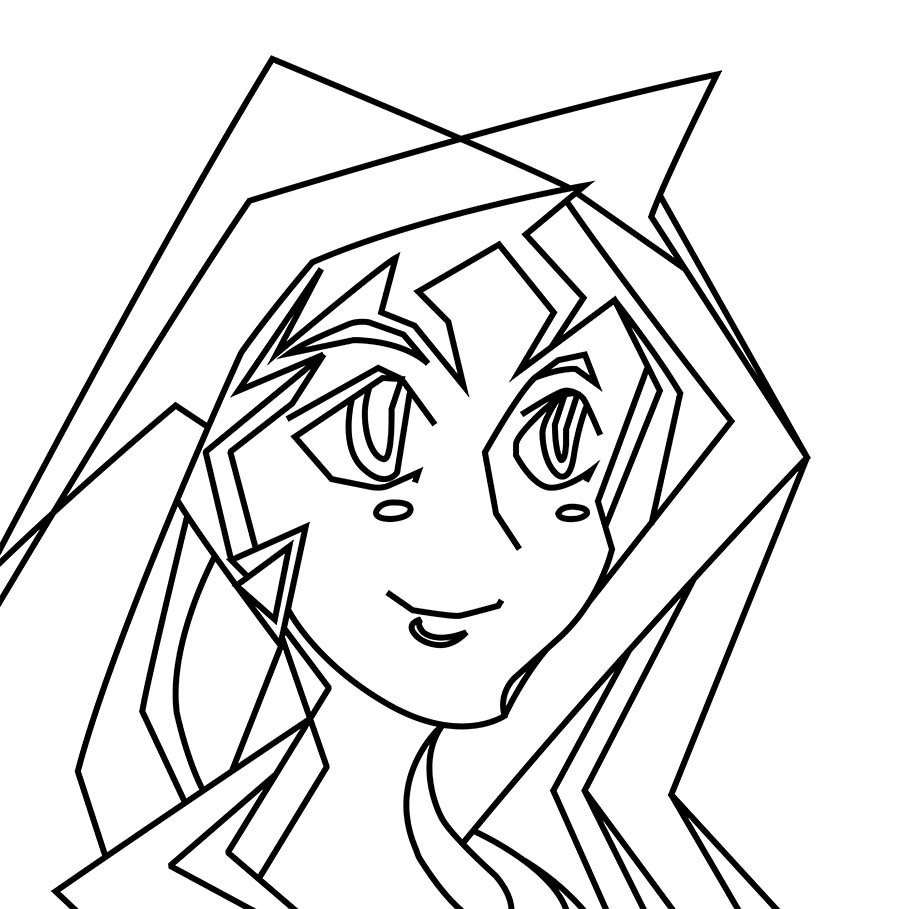 胸像線画缶バッジ