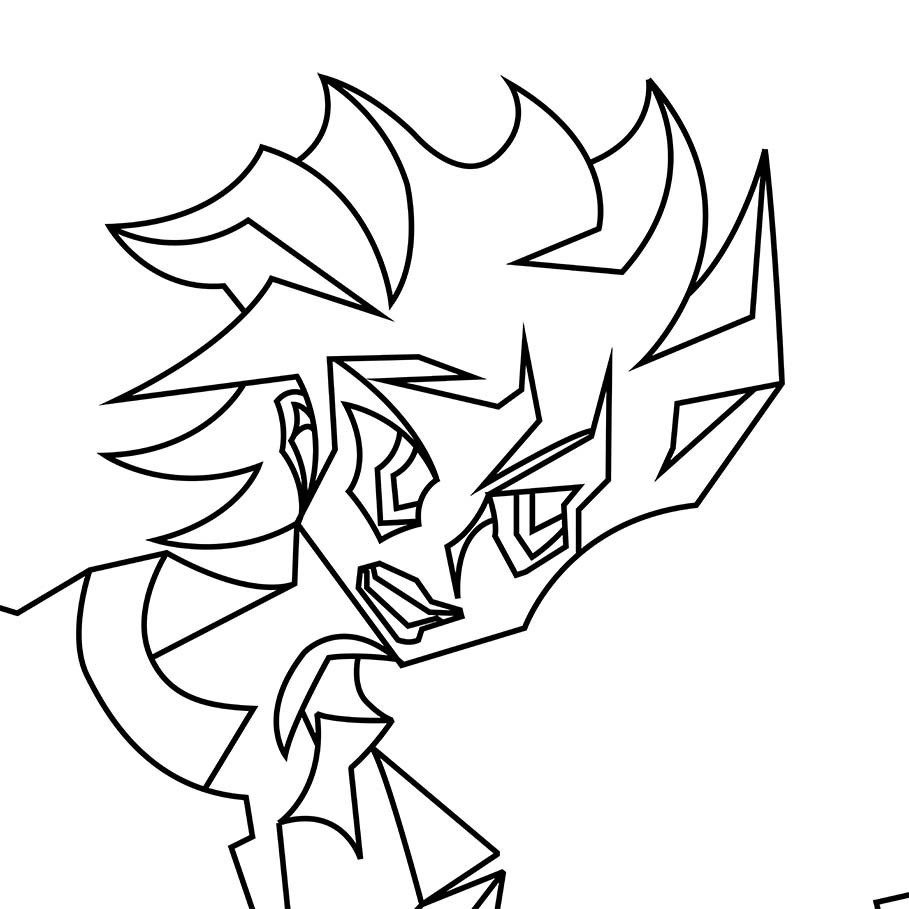 挑戦する男線画缶バッジ