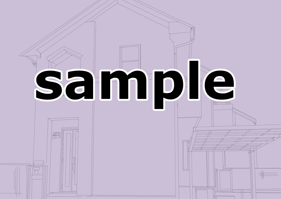 住宅線画PNG+サンプル用のカラー(クレジット不要)
