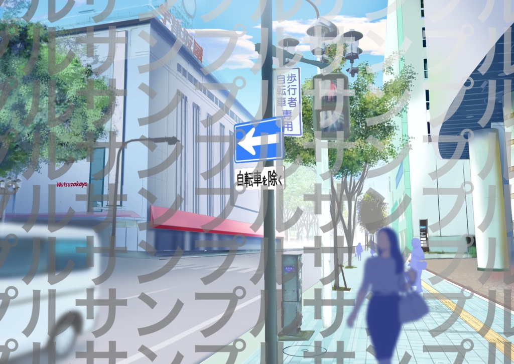 背景素材 ちょっと田舎のデパート付近 クレジット不要 Nanasi Brand Booth