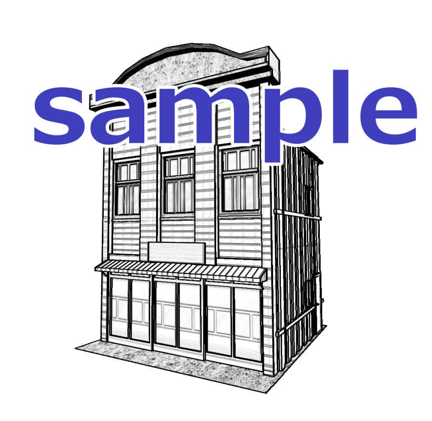 【３Ｄ背景素材】看板建築のお店（お菓子屋さん）