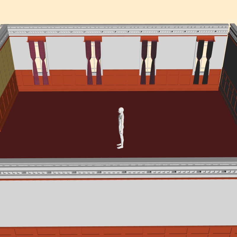 【3D背景素材】天窓のある談話室(仕事場)執務室