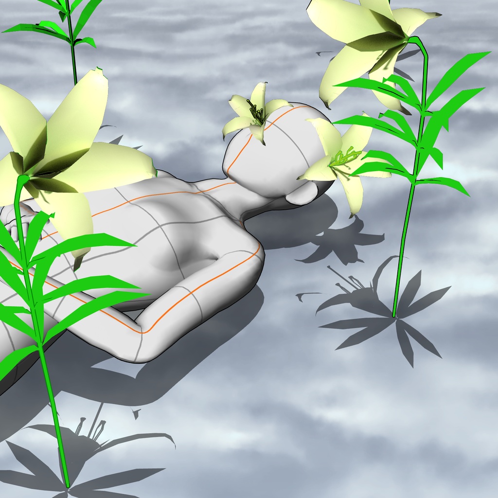 【3D背景素材】ユリの花