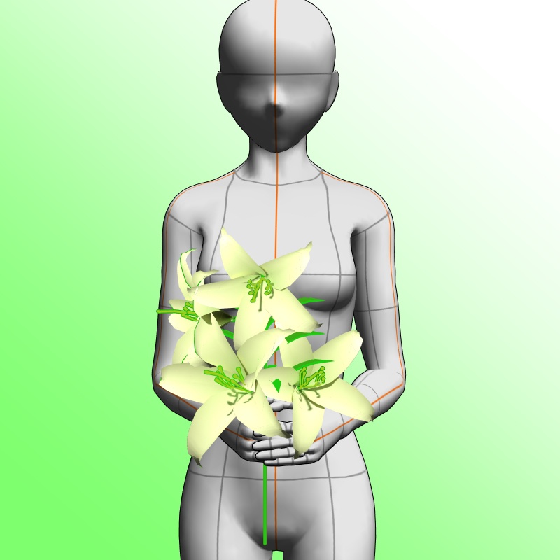 【3D背景素材】ユリの花