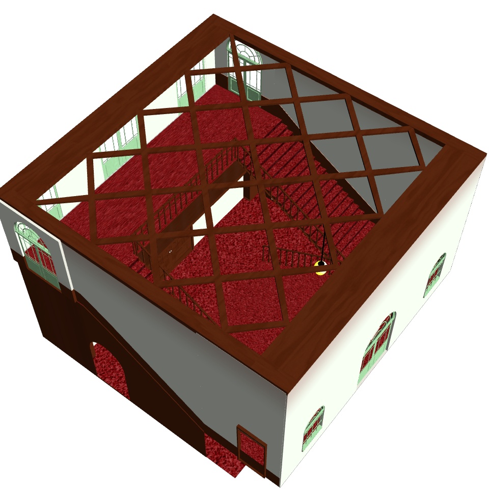 【3D背景素材】洋館の階段(ユリの花瓶付)