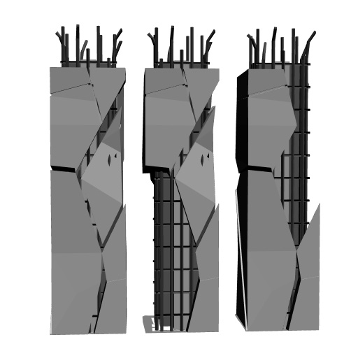 【3D背景素材】壊れた柱(3→8本)Break_Pillar