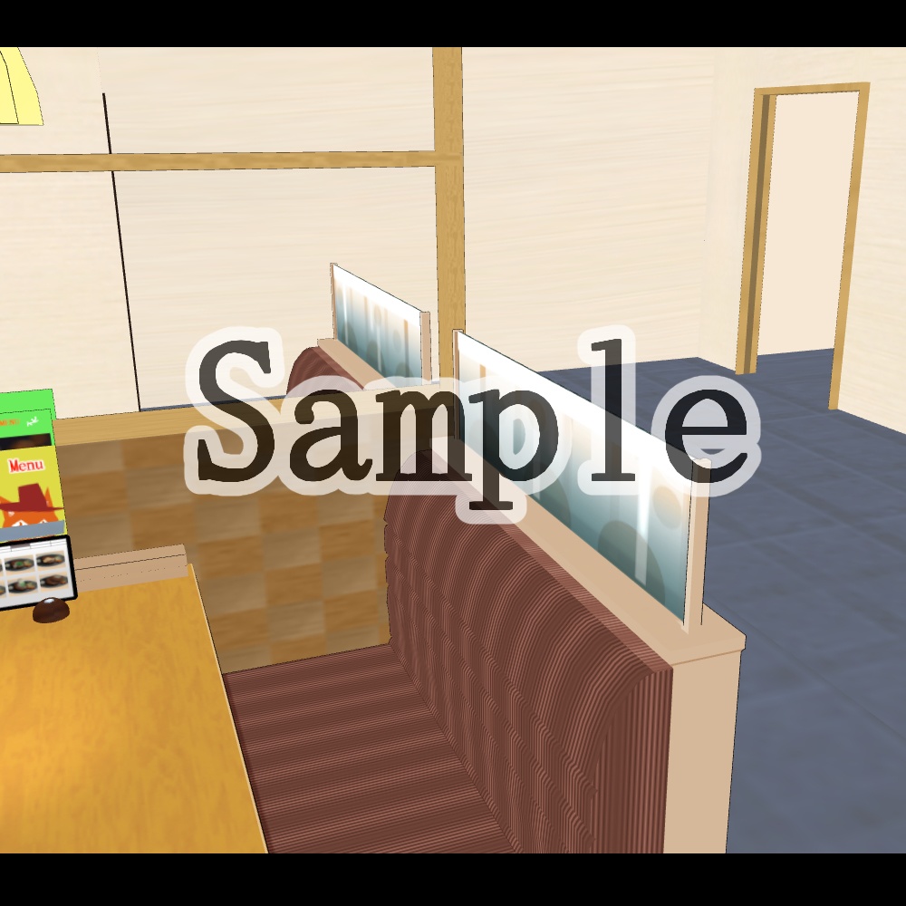【3D背景素材】令和版・ファミレス・内観「ガーデンn号店」