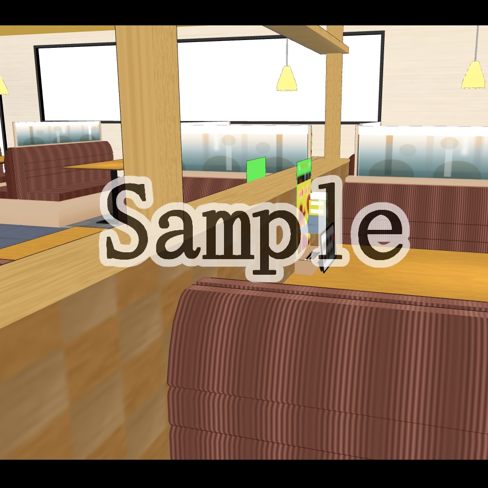 【3D背景素材】令和版・ファミレス・内観「ガーデンn号店」